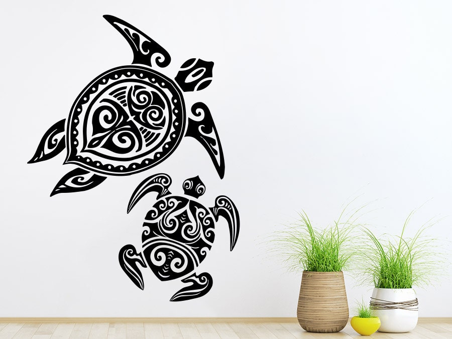 Sea Turtle Wall Decal Ocean Sea Animals Decals Wall Vinyl Etsy
