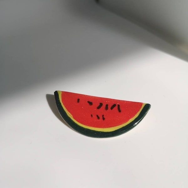 Watermelon Pin Brooch Ceramic Jewelry