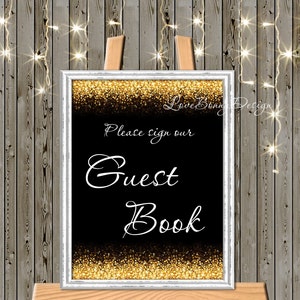 Guest Book Sign, Instant Download Guest Book, Printable Wedding Sign, Favor Reception Sign, JPEG, PDF, code-024-1