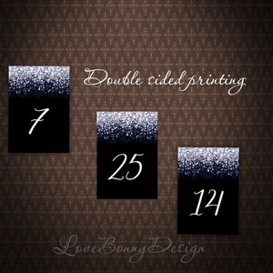 Silver Numbers Printable Instant Download Printable Silver Table Numbers, Table Numbers Wedding ...