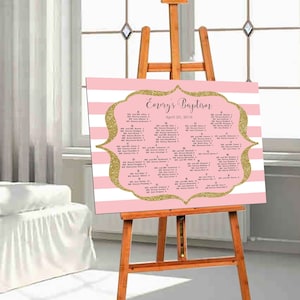 BABY SHOWER Seating Chart, 1st Holy Communion Seating Chart,  Chalkboard Communion Sign, Personalized Birthday Seating Chart, code-046