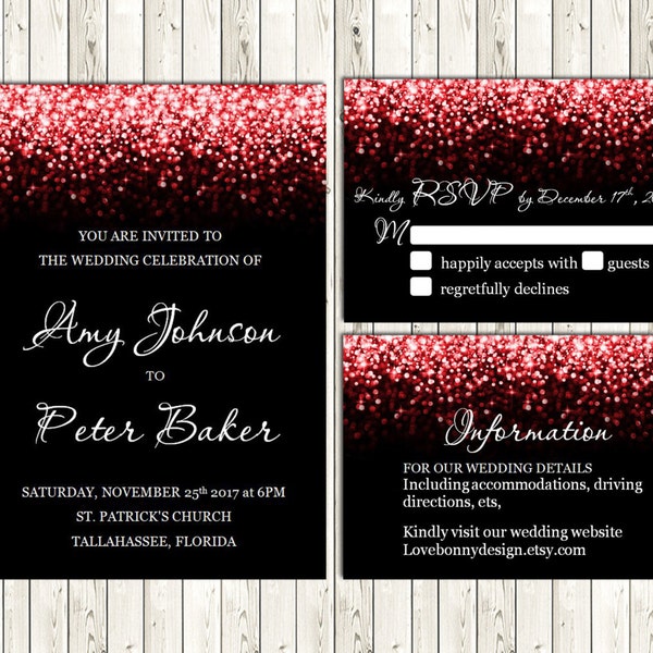 Red Black Wedding - Etsy