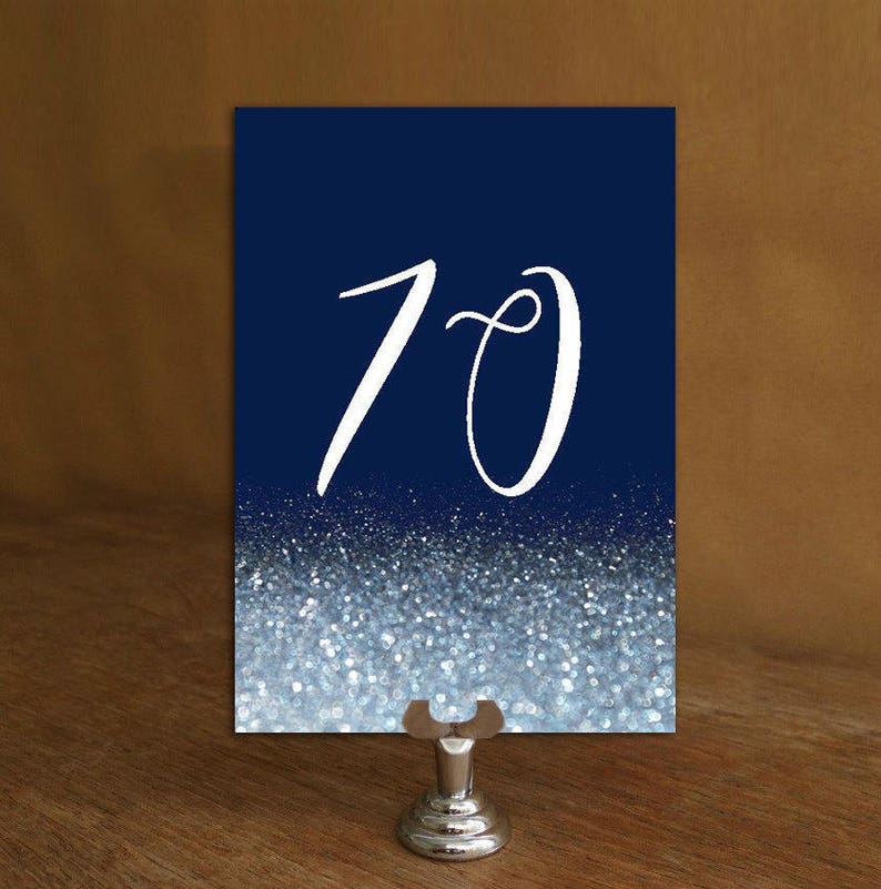 code-034 Navy Table Numbers 1-32 Navy Wedding Decor Table Numbers Printable Double-sided