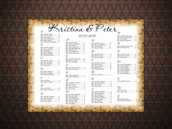 Make Wedding Seating Chart Poster