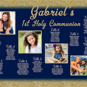 1st Holy Communion Seating Chart,  Chalkboard Communion Sign, Personalized Birthday Seating Chart, code-048