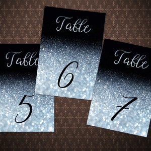 Table Numbers Basic Silver Instant Download Printable Silver Table Numbers, Table Numbers Wedding ...