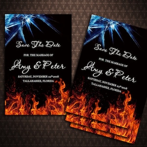 Save the Date Karten, Fire and Ice Party, Instant Download, Save the Date Vorlage, doc, Microsoft Word, code-058