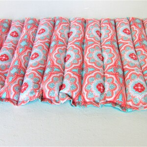 Large Rice Heating Pad, Menstrual Cramps Pain Relief, Spa Relaxation Gift Idea, Hot/Cold Therapy, Microwave Heat Pack, Orange Medallion