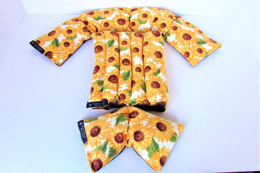 Sunflower Heating Pad Set, Microwave Heat Pack Self Care, Natural