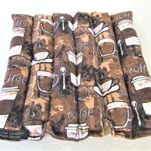 10x10 Coffee Rice Heating Pad Low Back Pain, Unscented Weighted Microwave Heat Pack, Hot Cold Therapy Fibromyalgia Arthritis, Gift Her Him