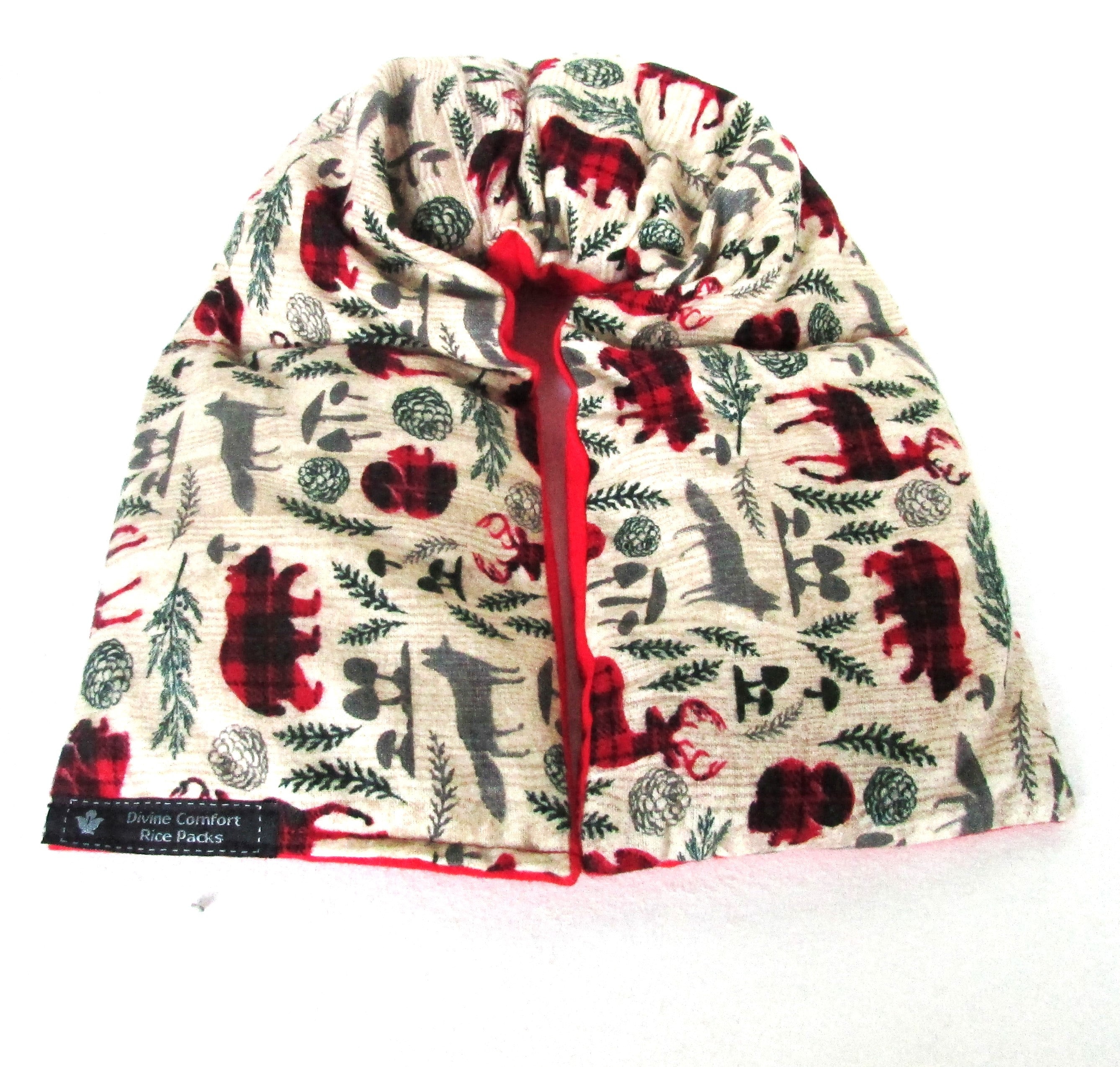 Woodland Bear Print Rice Heating Pad, Extra Long Neck Warmer
