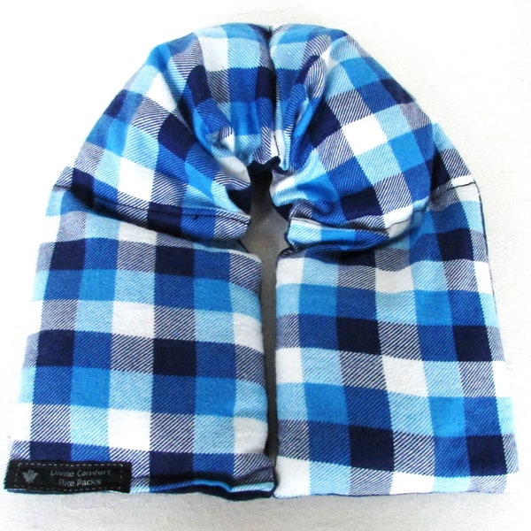 Blue Buffalo Flannel Neck Heating Pad, Unscented Rice Heat Pack, Microwavable heat pad,  Gift boyfriend dad mom sister brother