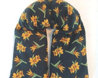 Extra Long Flannel Neck Heat Pad filled with rice for cold/hot therapy
