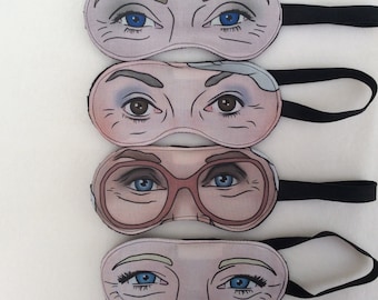 Golden Girls Dorothy and Sophia Inspired Illustrated Sleep mask/Eye Masks/Travel Mask/Petrillo/Zbornak/Bea Arthur/Funny/Cult/Unusual Gift