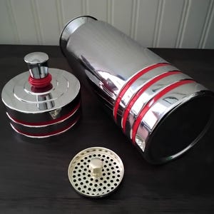 Vintage 1930's Chase Cocktail Shaker With Red Bands "EXTREMELY RARE" image 7