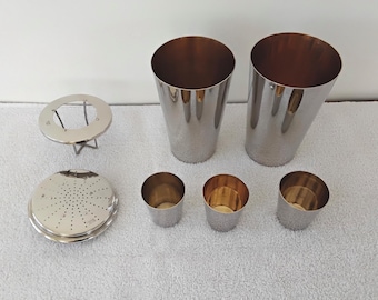 German Large Silverplated Cocktail Shaker Set "Rare"
