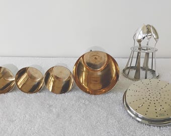 Vintage 1930's German 10 Piece Silver Plated And Gold Plated Cocktail Shaker Set Barware