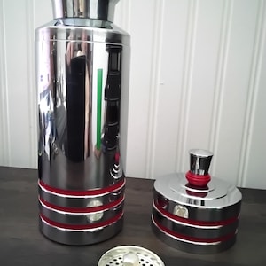 Vintage 1930's Chase Cocktail Shaker With Red Bands "EXTREMELY RARE" image 8