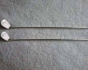 Vintage 1930's Alvin Sterling Silver Golf Club Cocktail Stirrers Barware