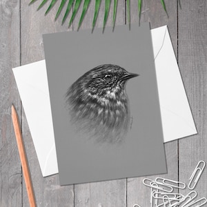 Carte de voeux A5 Dunnock, carte d'anniversaire d'oiseau de jardin britannique, art d'oiseau dessiné à la main, carte de toute occasion pour amoureux des oiseaux, (prunella modularis)