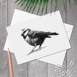 A5 Geburtstagskarte Blaumeise, Gartenvogel Geburtstagskarte, Handgezeichnete Vogel Kunst, Geburtstagskarte für Vogelliebhaber, (cyanistes caeruleus)
