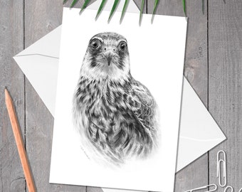 Hobby greeting card, Bird of prey card, A5 birthday card, Bird art, Any occasion, thank you, anniversary, wedding card