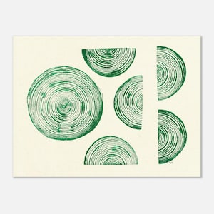 Stampa in rilievo con anelli di pino 3 - Stile Bauhaus geometrico vintage - Arte murale su carta opaca - Poster elegante per la decorazione