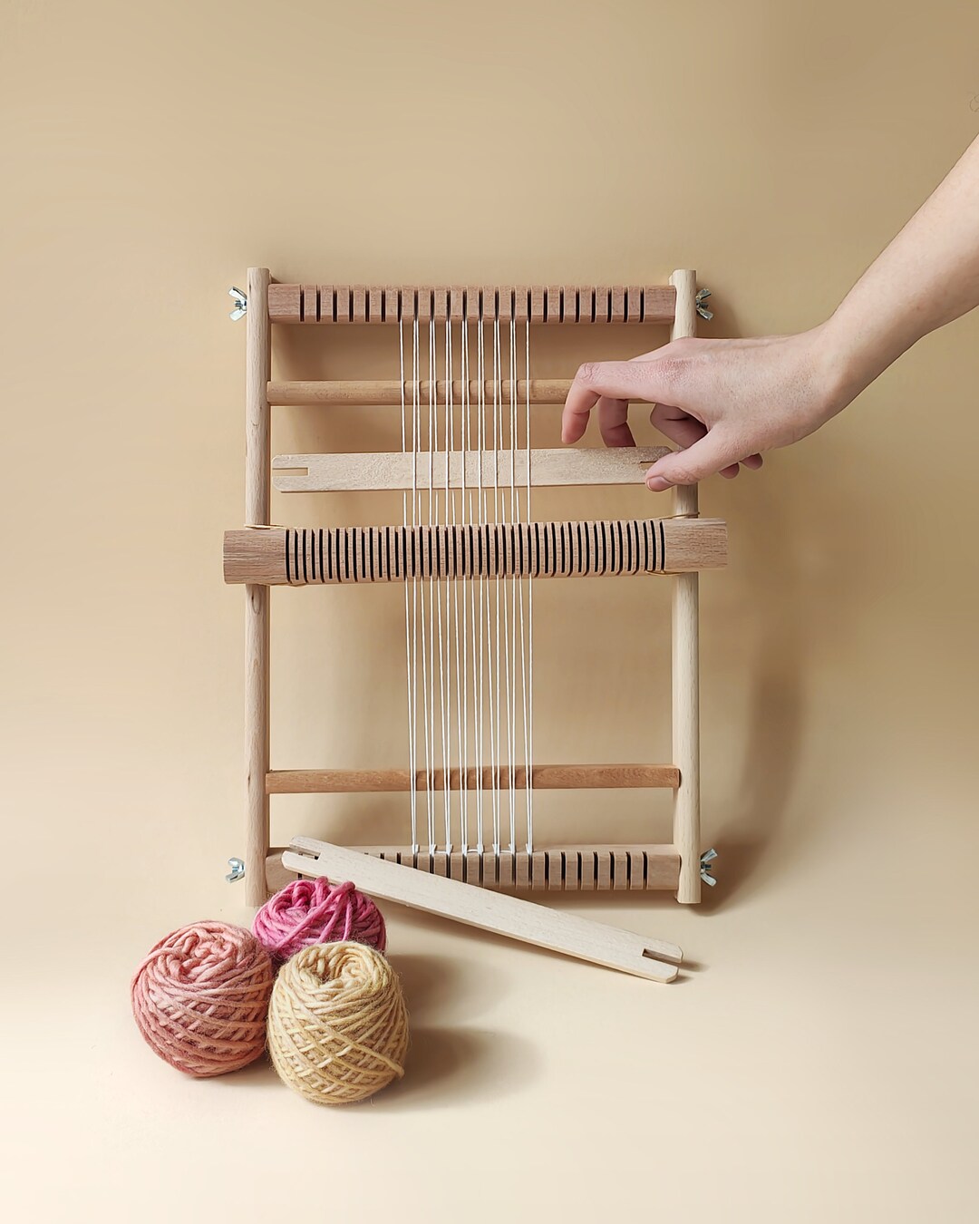 S Weaving Loom, 7,5inch / 20cm, Small Tapestry Loom and Tools Kit