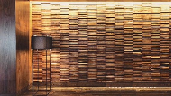 Interior Timber Cladding Solid Oak Strips Blocks On Backing Board Up Cycled Scrap Wood Offcuts Counter Front Feature Wall Art