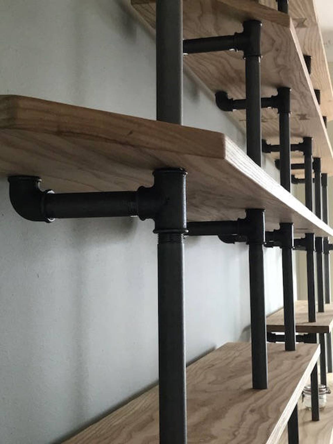 Industrial Gas Pipe Frame & Solid UK Grown Ash Hardwood Wood Etsy