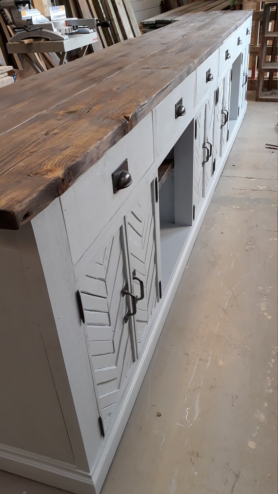 Reclaimed Timber Cabinets Painted Oiled Sideboard Etsy