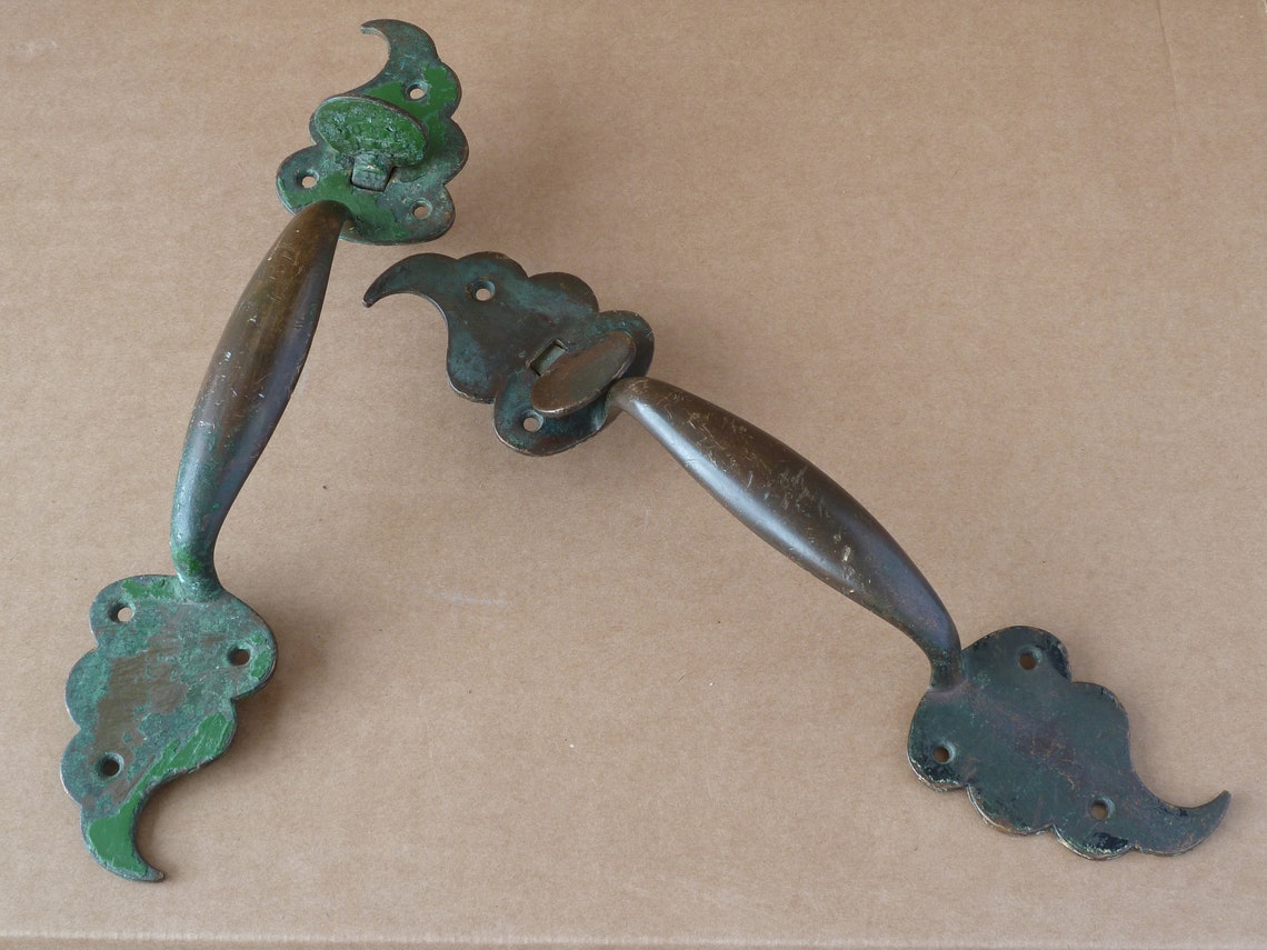 Pair of Antique bronze door handles c 1900 Etsy