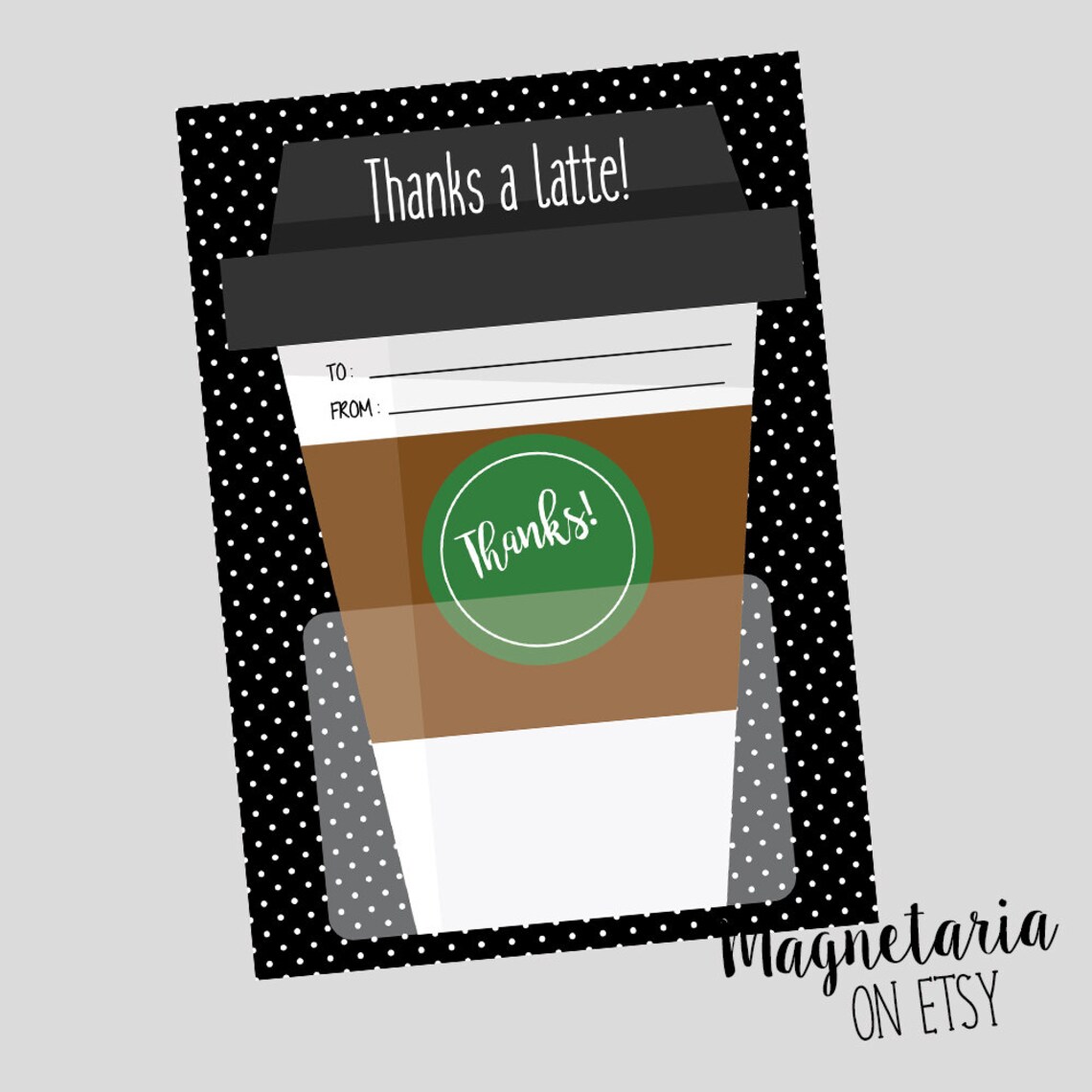 Thanks a Latte Teacher Appreciation Printable Gift Card Holder INSTANT ...