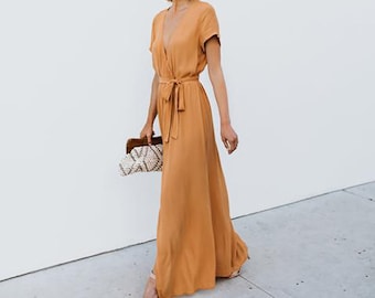 Maxi Wrap Dress, Wrap Dresses, Long Dress, Maxi Summer Dress, Wrap Dress, Maternity Dress, Bridesmaids Dress, Baby Shower Dress,Casual Dress