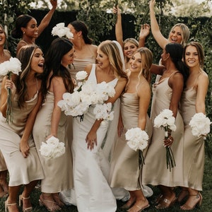 Dark beige bridesmaid dresses clearance