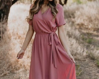 long sleeve mauve maxi dress