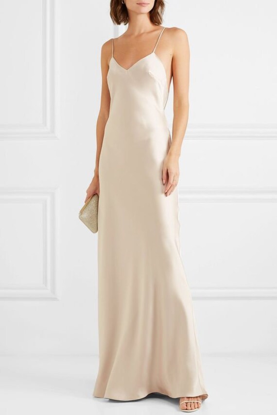 off white silk gown