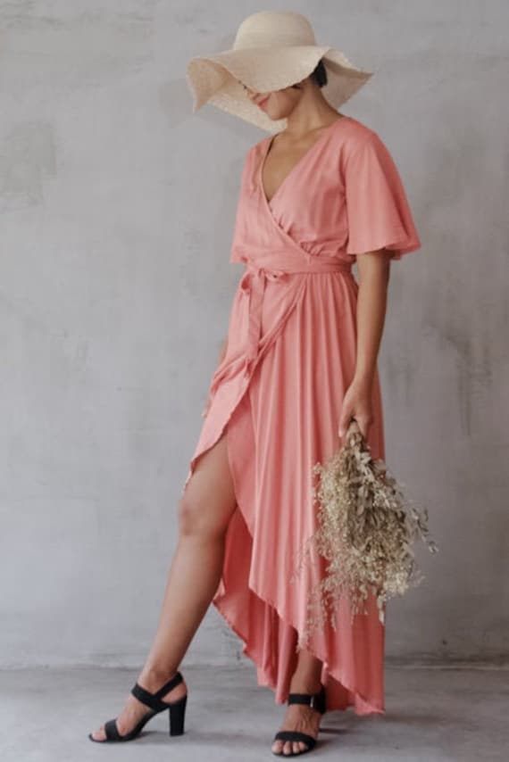bridesmaid gown peach color