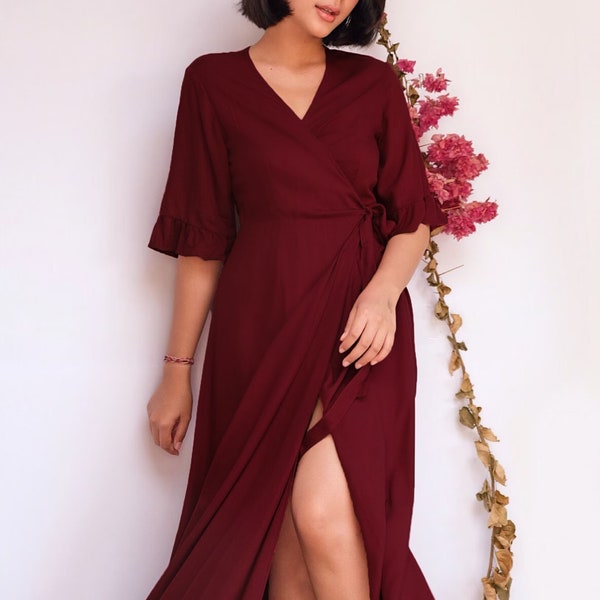 Maxi Wrap Dress, Wrap Dresses, Long Dress, Maxi Summer Dress, Wrap Dress, Maternity Dress, Bridesmaids Dress, Baby Shower Dress,Casual Dress