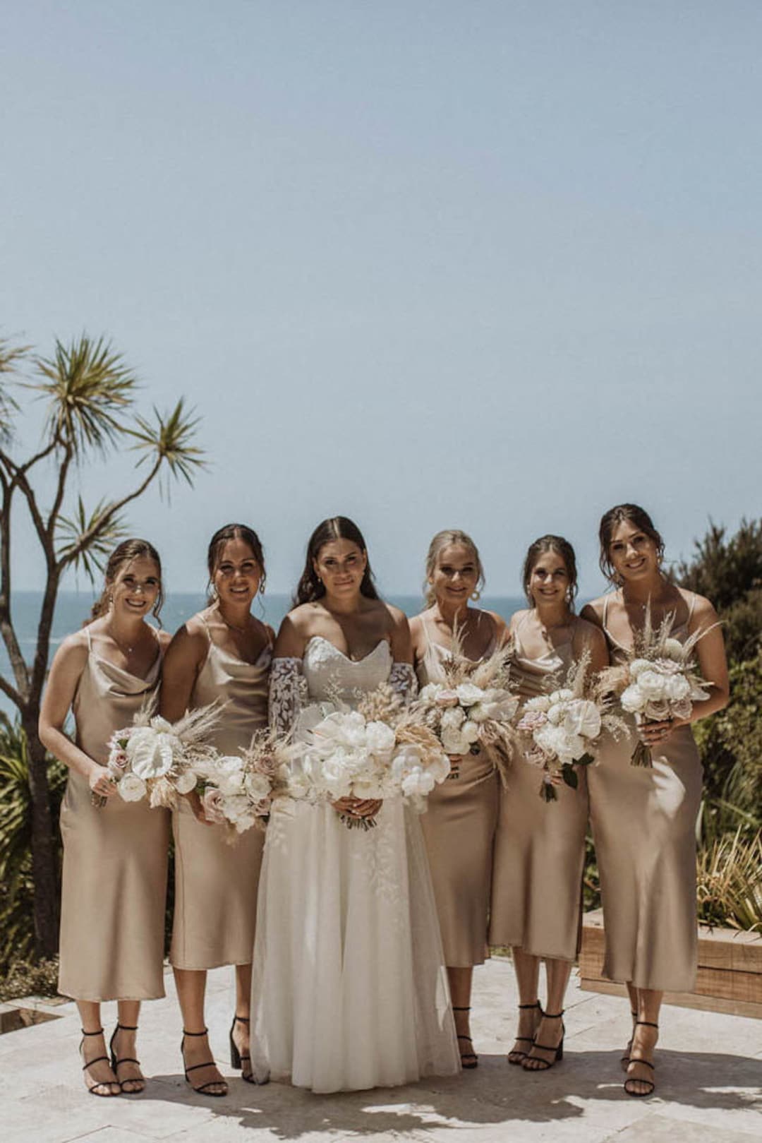 beige bridesmaid dresses