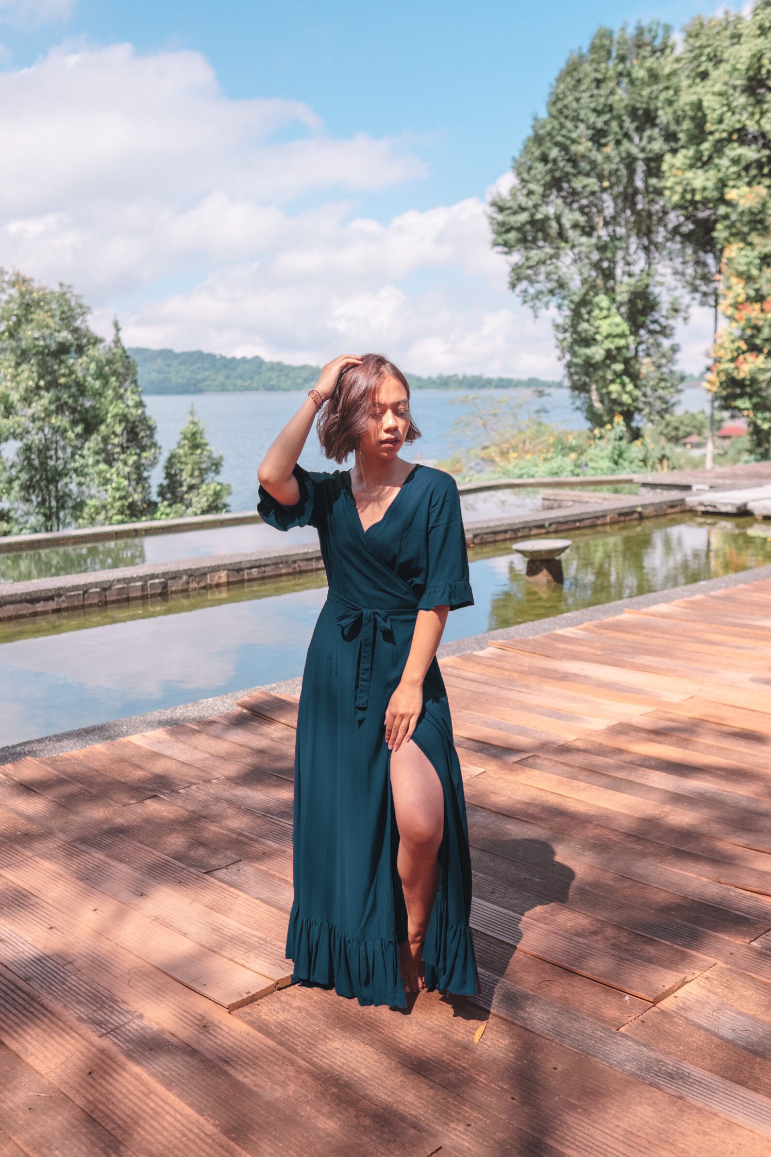 Petrol Blue Dress Etsy UK