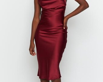 Wine Color Dress - Etsy