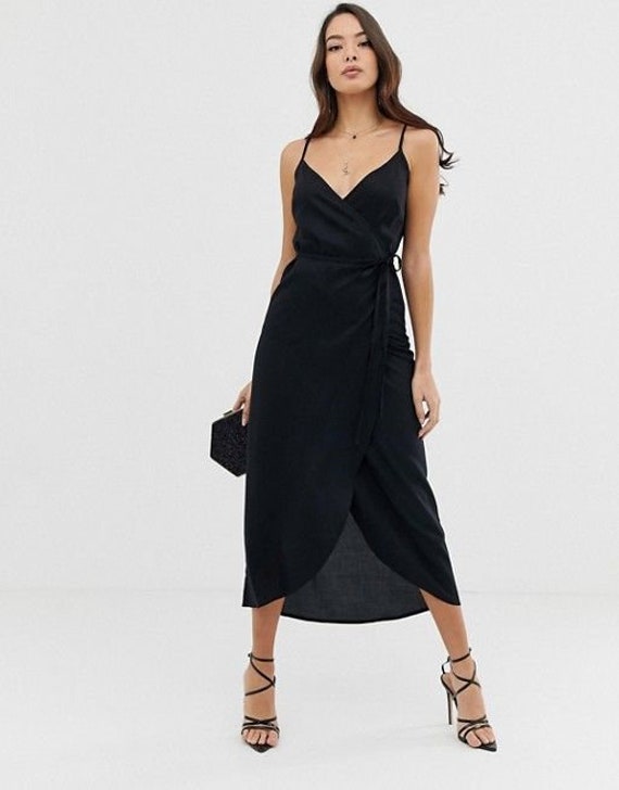 Black Wrapdress Maxi Wrap Dress Wrap Dress Custom Dress | Etsy