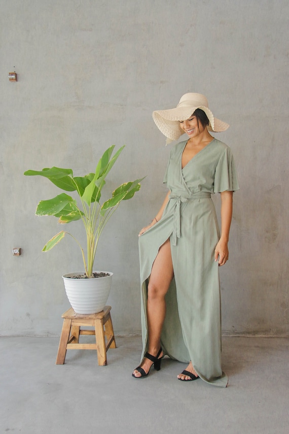 Pale Green Dress Sage Color Green Bridesmaid Bridesmaid | Etsy Hong Kong