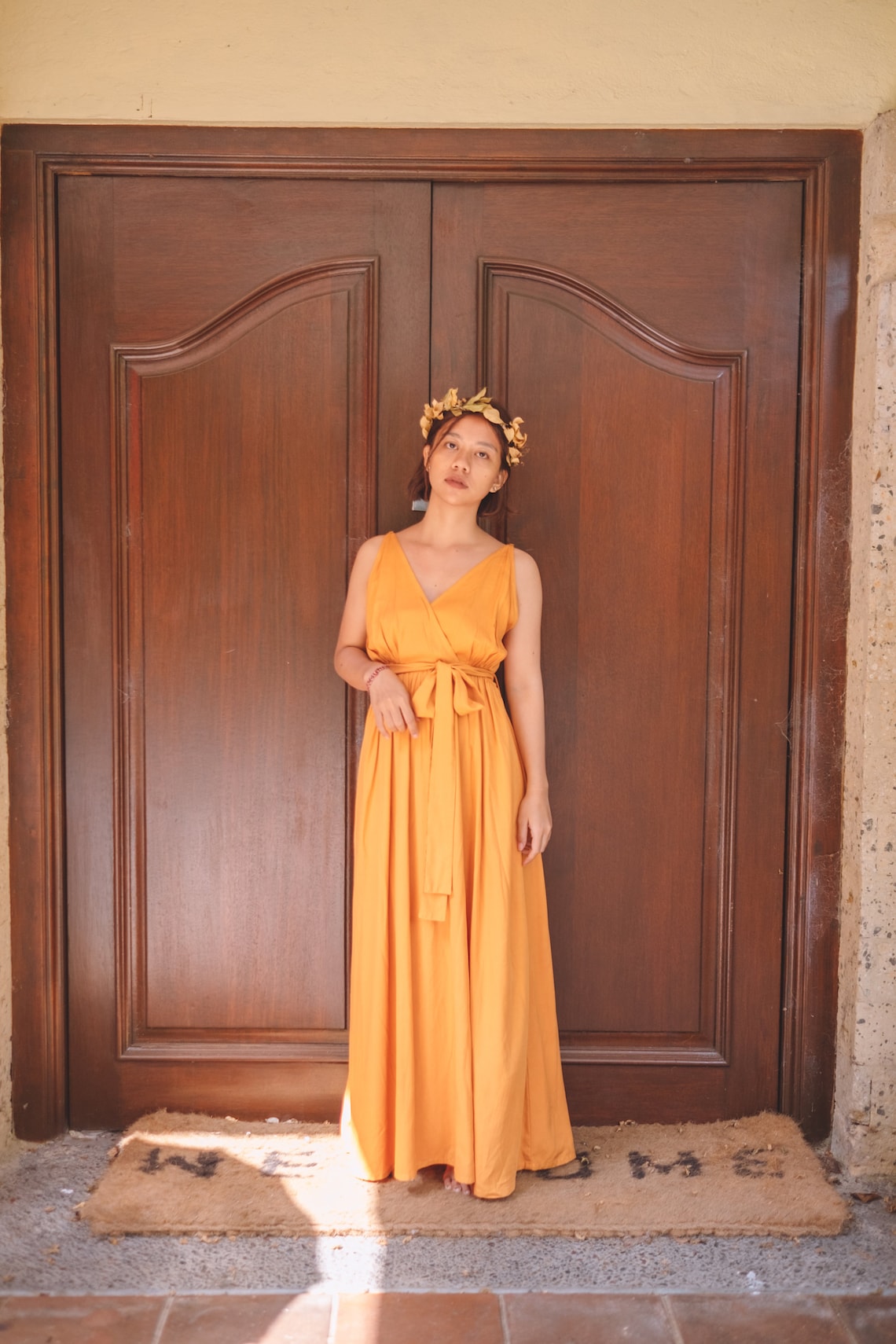 Mustard Bridesmaid Dress Bridesmaids Dresses Plus Size Maxi Etsy