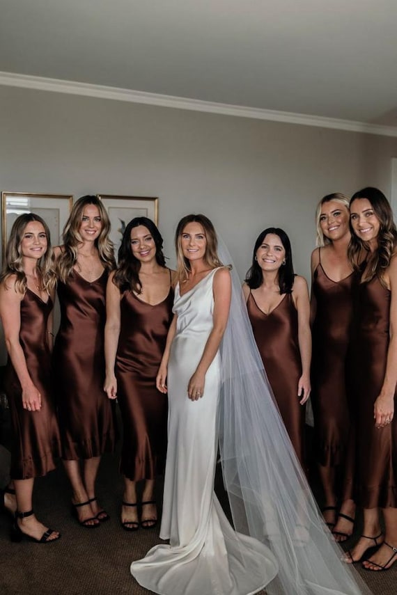 brown wedding dress