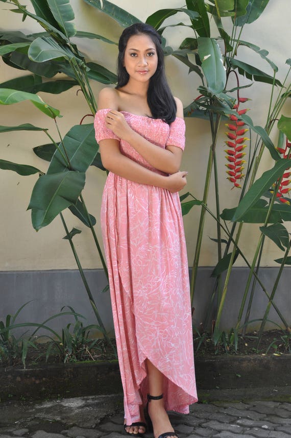 Long Dress Off Shoulder Dress Summer Dresses Maxi Dress Bridesmaids Dress Baby Shower Dress Gift Resort Wear Night Gown Pink Dress
