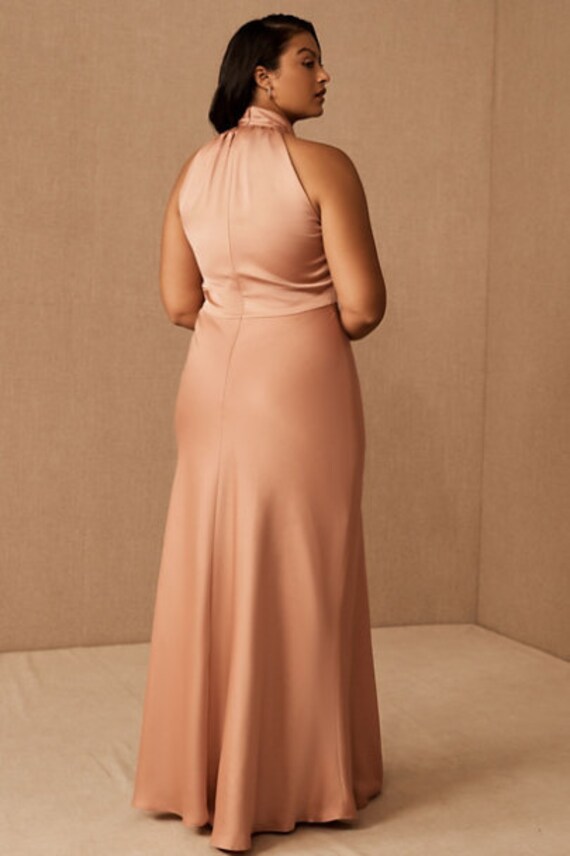 Vestido de dama de honor de satén melocotón vestido de novia - Etsy México Vestido de dama de honor de satén melocotón vestido de novia - Etsy México
