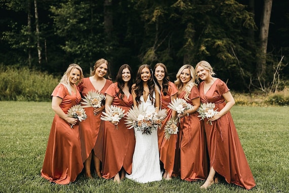 rust colored bridesmaid dresses