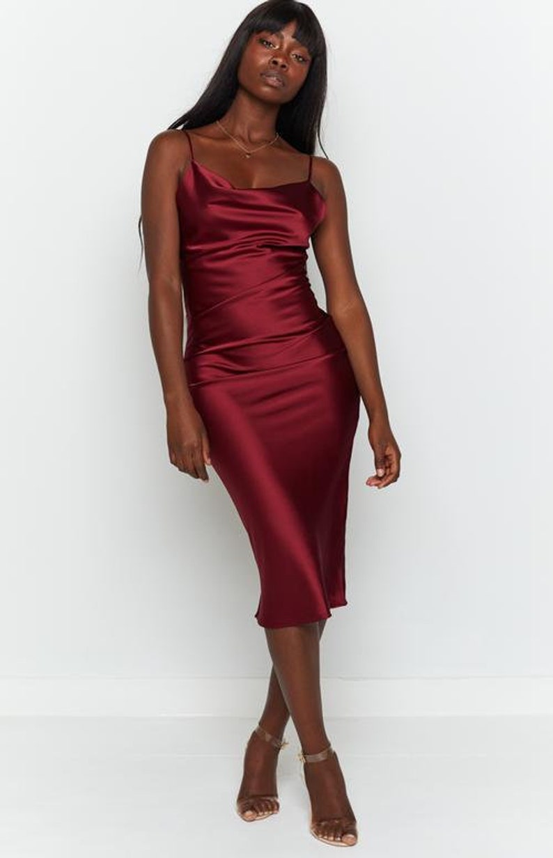 Wine color satin dress long dress, wrapdresses, custom dress, Wedding dress, summer dress, wrap dress, bridesmaid dress, Bridesmaid dresses image 4